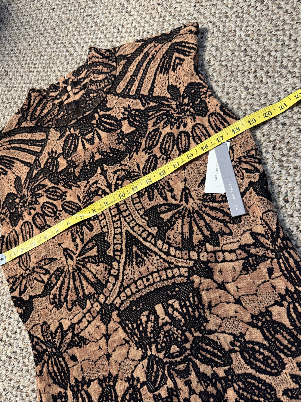By Anthropologie Mock-Neck Cap-Sleeve Slim Knit Mini Dress size XL NWT - Picture 9 of 10